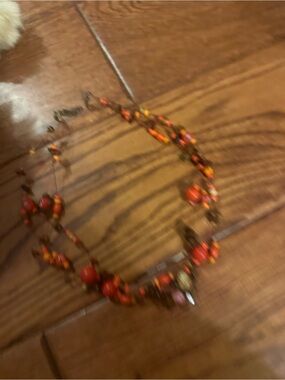 Handcrafted Orange Bead Multi-Strand Women's Necklace